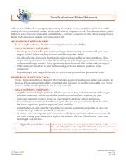 Image result for Professional Ethics Statement Example