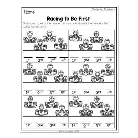 Image result for Ordering Numbers First Grade