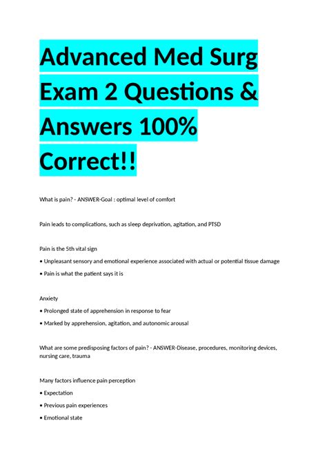 Image result for Nursing Question. Answer From Med Surg