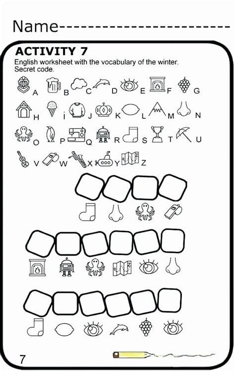 Free Printable Secret Code Worksheets に対する画像結果