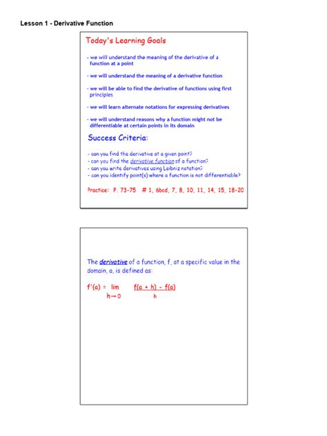 Image result for Deivative of a Function Lesson Plan