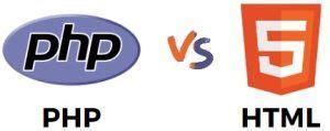 Image result for PHP and HTML Differnce