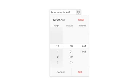 Time Picker UI HTML માટે ઇમેજ પરિણામ