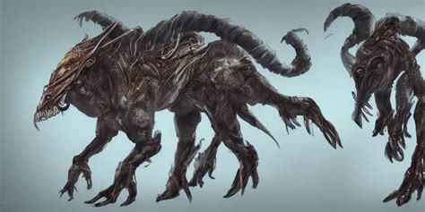 a concept art of an exotic alien fauna sci fi animal | Stable Diffusion