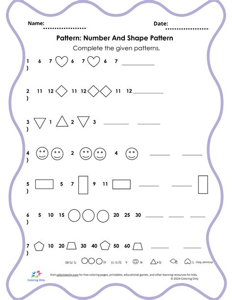 Image result for Elementary Pattern Worksheet
