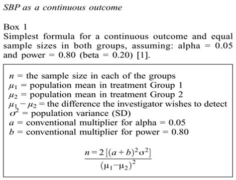 Image result for Sample Size Calculation Formula for RCT