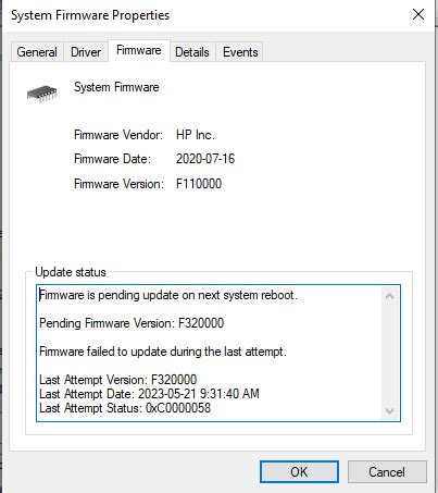 Toradh íomhá ar Device Manager System Firmware Error
