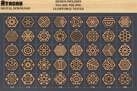 Image result for Glowforge Patterns Free for Coasters