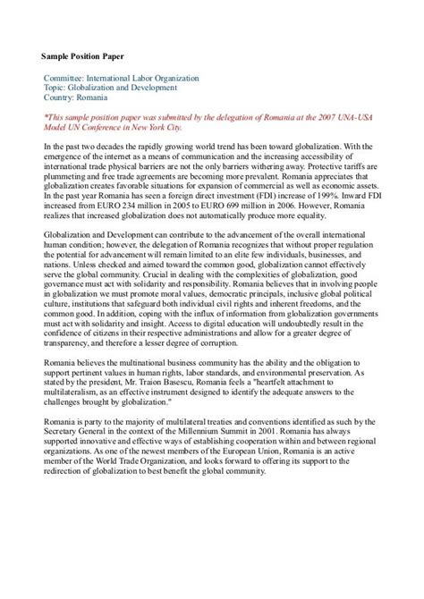 Image result for Position Paper Example