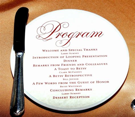 Image result for Sample Program Flow for 60th Birthday