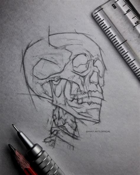 Image result for Alien Skull Drawing Line Art