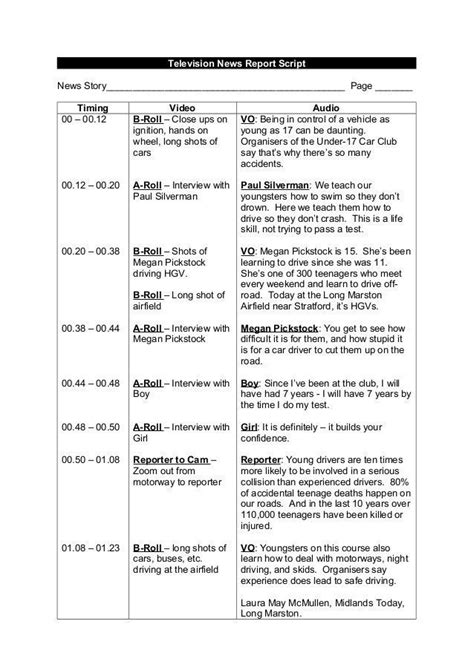 Image result for Example of a TV Script