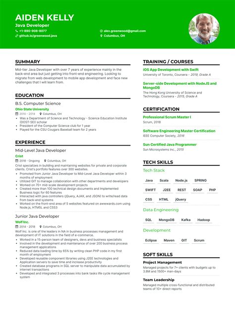 Image result for Skills Table for Java Developer Resume