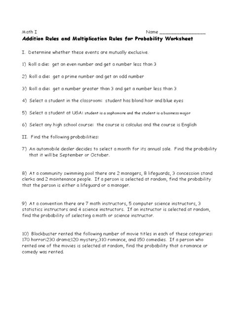 Afbeeldingsresultaten voor Addition and Multiplication Rules Probability