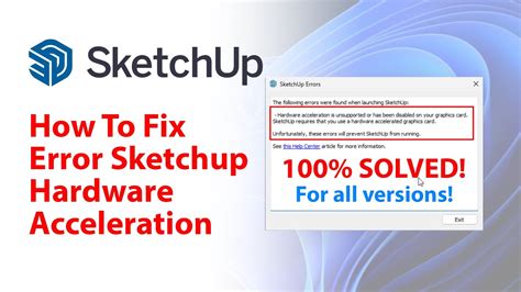 Image result for SketchUp Error Graphics Card