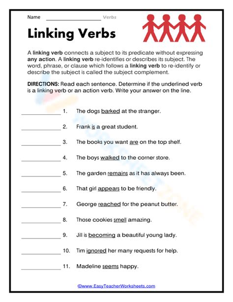 Toradh íomhá ar Sample Worksheet for Verbs Grade 2