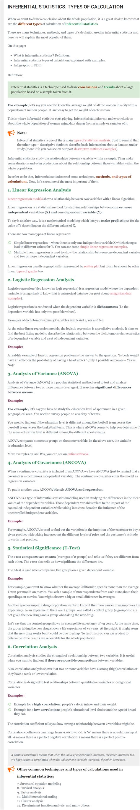 Image result for Different Types of Inferential Statistics