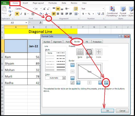 Image result for Excel Diagonal Cell Fill