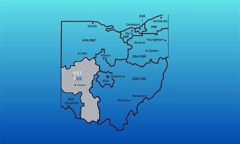 Image result for 937 Area Code Map