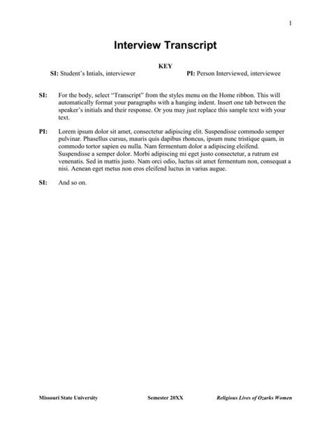 Toradh íomhá ar Research Interview Transcript Example