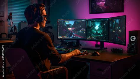 Toradh íomhá ar multi monitor gaming setup
