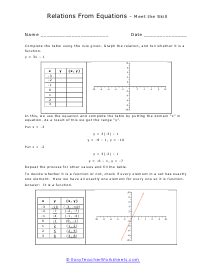 Relationship and Function Worksheet Answers に対する画像結果