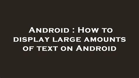 Image result for Large Display Text Android Example