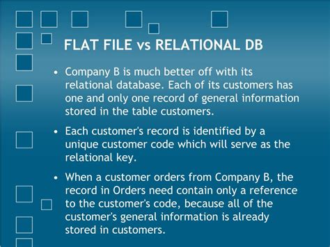 Toradh íomhá ar Flat File and Relational Database