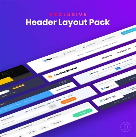 Image result for Different Header Layouts Displays HTML