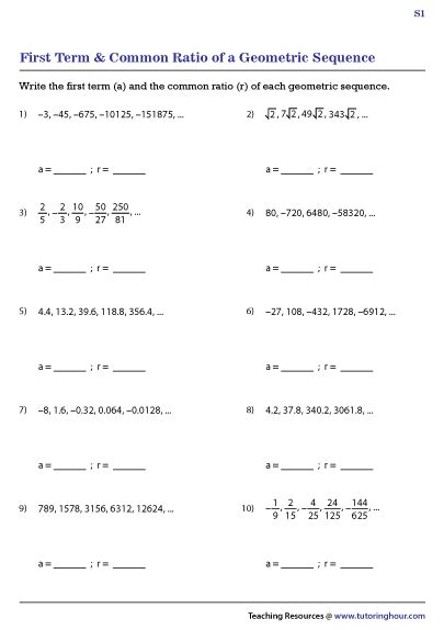 Geometric Sequence Word Problems Printable に対する画像結果