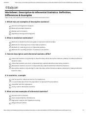Image result for Descriptive and Inferential Statistics Worksheet