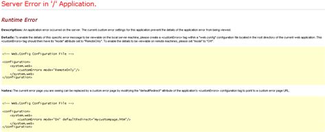 Custom Errors Mode Off How to Fix に対する画像結果