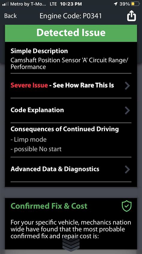 Toradh íomhá ar P0341 Chevy Exp 2005 Code