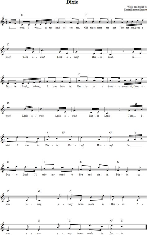 Dixie Sheet Music に対する画像結果
