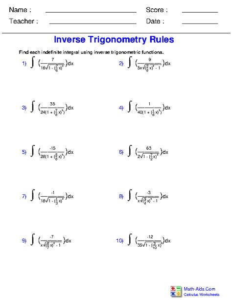Afbeeldingsresultaten voor Integral Calculus Worksheet