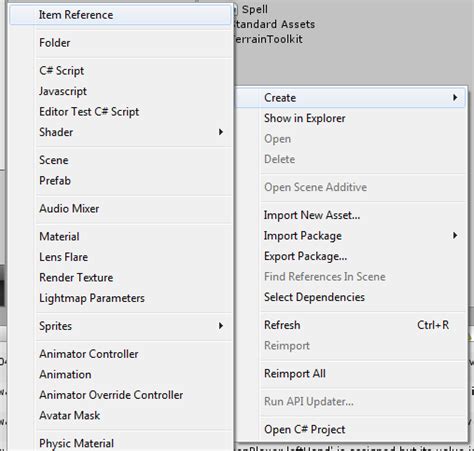 Image result for unity menu Asset