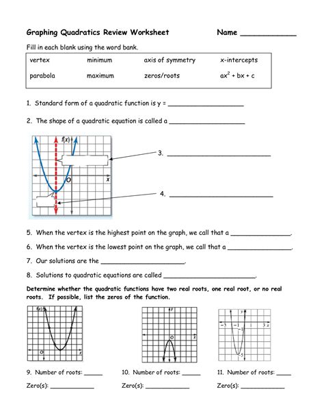 Toradh íomhá ar Graphing Quadratics Notes and Worksheet