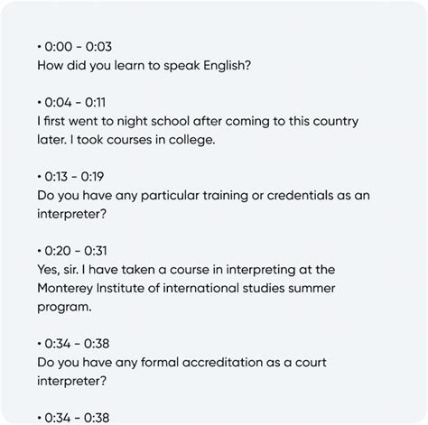 Toradh íomhá ar Example of Transcript Interview Time Stamp