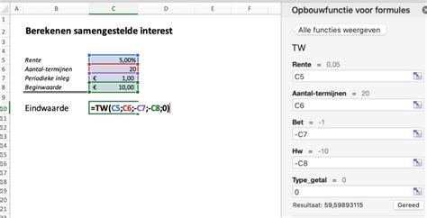 Image result for Excel Samengestelde Intrest Formule