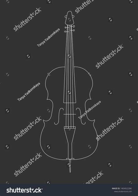 Toradh íomhá ar Simple Line Drawing of Cello