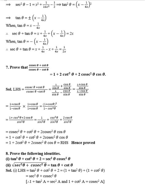 Toradh íomhá ar Trigonometric Identities Class 12th