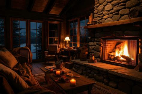 Image result for Fireplace in Log Cabin Lock Screen