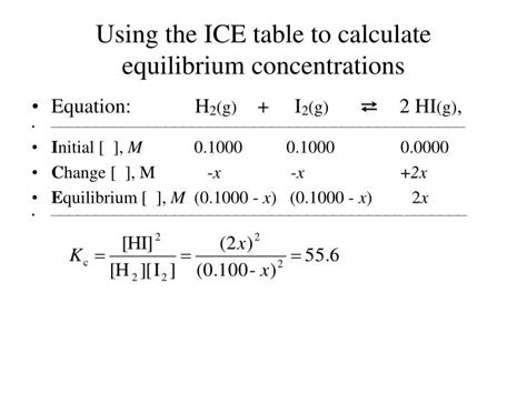 Toradh íomhá ar Computing the Equilibrium Constant Ice Table