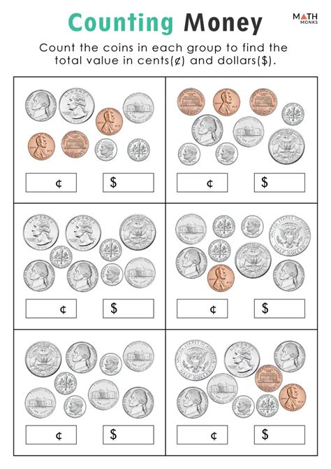 Image result for 3rd Grade Math Worksheets Counting Money