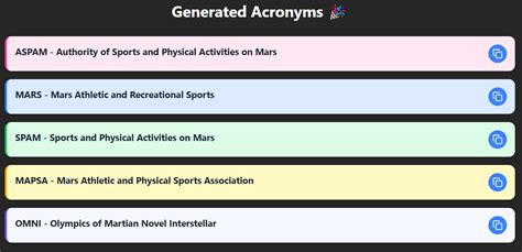 Toradh íomhá ar Acronym Generator