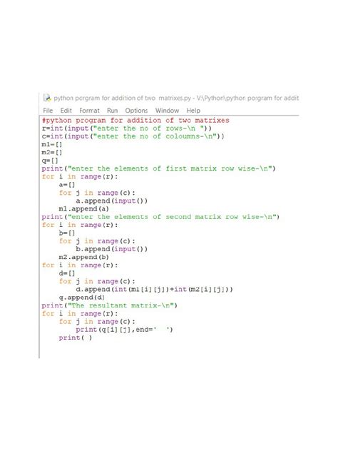 Matrix Addition Python 的图像结果