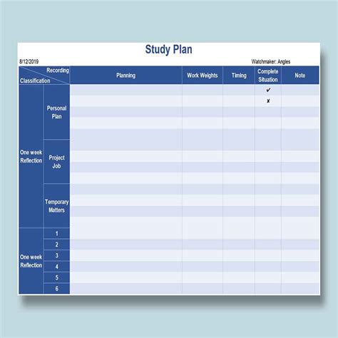 Afbeeldingsresultaten voor Weekly Study Timetable Template Excel