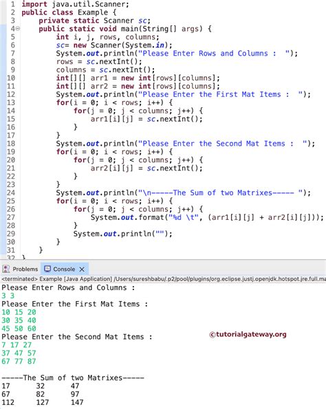 Image result for Add Two Matrix in Java