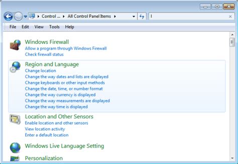 Image result for Windows 7 Control Panel Layout