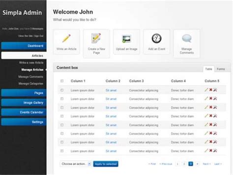 Image result for HTML Admin List Template